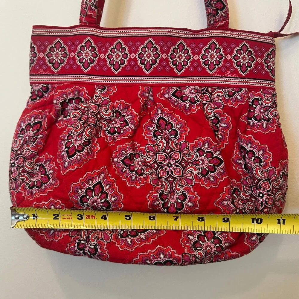 Vera Bradley Frankly Scarlet zippered tote in red/multicolor; retired pattern